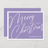 ミニマルモダンリストメリークリスマスカード – カスタム シーズンカード (正面/裏面)