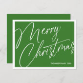 ミニマルモダンリストメリークリスマスカード – カスタム シーズンカード (正面/裏面)