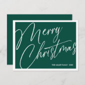ミニマルモダンリストメリークリスマスカード – カスタム シーズンカード (正面/裏面)