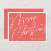 ミニマルモダンリストメリークリスマスカード – カスタム シーズンカード (正面/裏面)