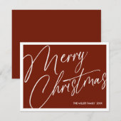 ミニマルモダンリストメリークリスマスカード – カスタム シーズンカード (正面/裏面)
