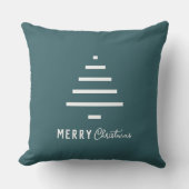 ミニマルモダンリストメリークリスマスグリーンパイン クッション (正面)