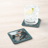 ミニマルモダンリストメリークリスマスグリーンパイン コースター (右側)