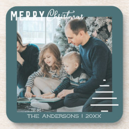 ミニマルモダンリストメリークリスマスグリーンパイン コースター