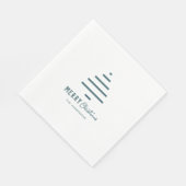 ミニマルモダンリストメリークリスマスグリーンパイン スタンダードランチョンナプキン (角)