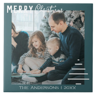 ミニマルモダンリストメリークリスマスグリーンパイン タイル