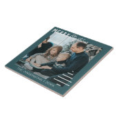 ミニマルモダンリストメリークリスマスグリーンパイン タイル (側面)