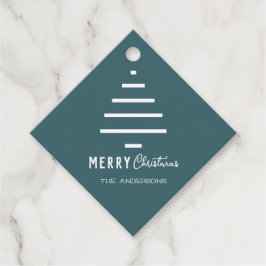 ミニマルモダンリストメリークリスマスグリーンパイン フェイバータグ