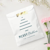 ミニマルモダンリストメリークリスマスグリーンパイン フェイバーバッグ (封をした状態)