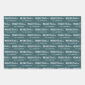 ミニマルモダンリストメリークリスマスグリーンパイン ラッピングペーパーシート (正面3)