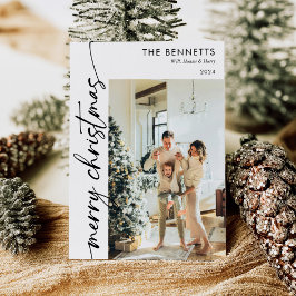 ミニマルモダンリストメリークリスマスフォト シーズンカード