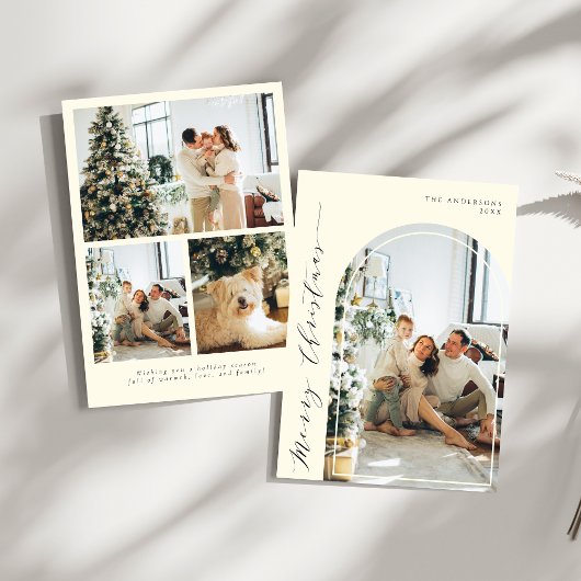 ミニマルモダンリストメリークリスマスフォト シーズンカード