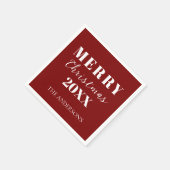 ミニマルモダンリストメリークリスマスレッドホリデー スタンダードカクテルナプキン (角)