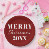 ミニマルモダンリストメリークリスマスレッドホリデー ペーパープレート (パーティー)