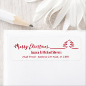 ミニマルモダンリストメリークリスマスレッド ラベル (インサイチュ)