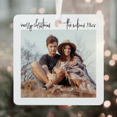 ミニマルモダンリストメリークリスマス2写真 メタルオーナメント