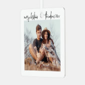 ミニマルモダンリストメリークリスマス2写真 メタルオーナメント (正面左)