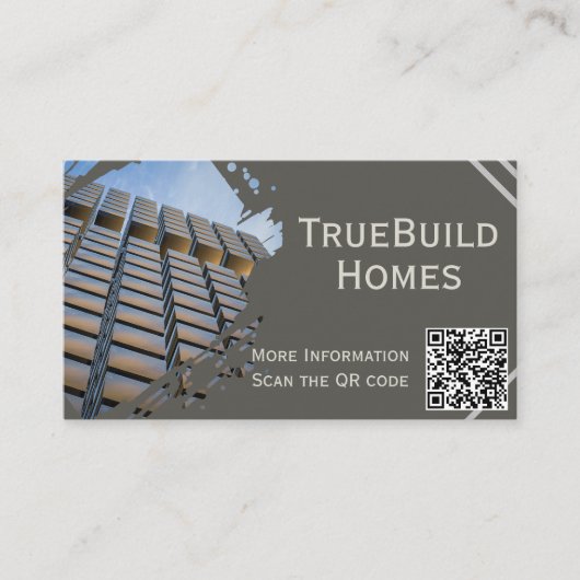 ミニマルモダンリストモノクロエレガント建築 名刺 (正面)