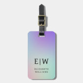 ミニマルモダンリストモノグラエレガントム花柄 ラゲッジタグ (正面縦)