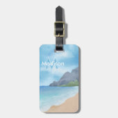 ミニマルモダンリストモノグラエレガントム花柄 ラゲッジタグ (正面縦)