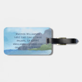 ミニマルモダンリストモノグラエレガントム花柄 ラゲッジタグ (裏面横)