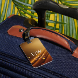 ミニマルモダンリストモノグラエレガントム花柄 ラゲッジタグ