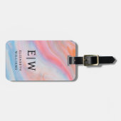 ミニマルモダンリストモノグラエレガントム花柄 ラゲッジタグ (正面横)