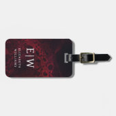 ミニマルモダンリストモノグラエレガントム花柄 ラゲッジタグ (正面横)