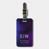 ミニマルモダンリストモノグラエレガントム花柄 ラゲッジタグ (正面縦)