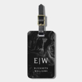 ミニマルモダンリストモノグラエレガントム花柄 ラゲッジタグ (正面縦)