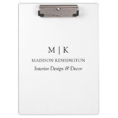 ミニマルモダンリストモノグラムまたはロゴの追加 クリップボード (正面)