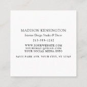 ミニマルモダンリストモノグラムまたはロゴの追加 スクエア名刺 (裏面)