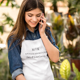 ミニマルモダンリストモノグラムまたはロゴビジネスの追加 エプロン