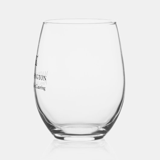 ミニマルモダンリストモノグラムまたはロゴビジネスの追加 ステムなしワイングラス (左)