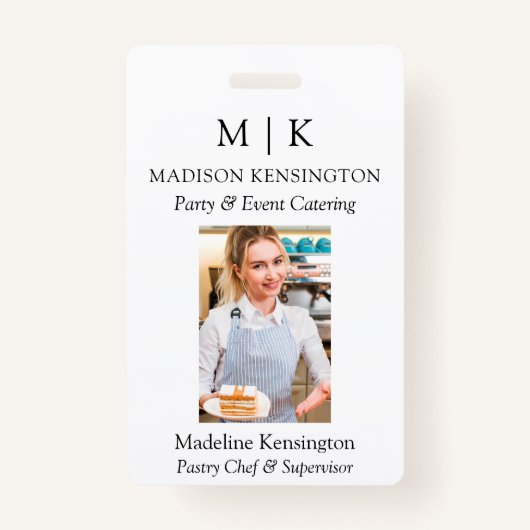 ミニマルモダンリストモノグラムまたはロゴビジネスの追加 バッジ (正面)