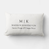 ミニマルモダンリストモノグラムまたはロゴビジネスの追加 ランバークッション (正面)