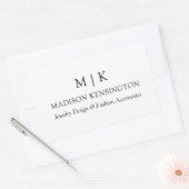 ミニマルモダンリストモノグラムまたはロゴビジネスの追加 長方形シール (封筒)