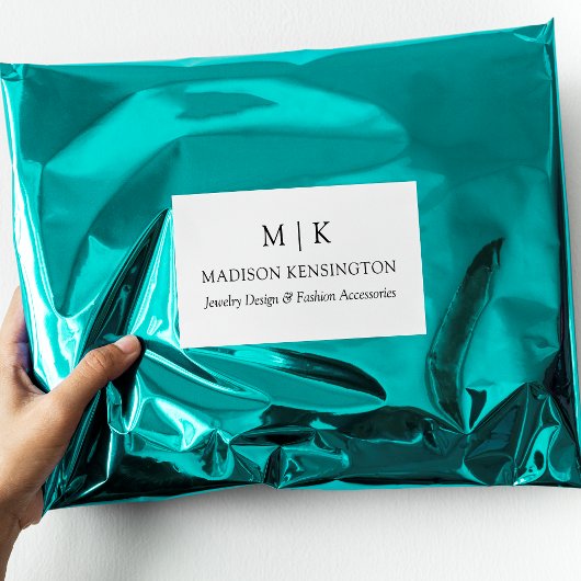 ミニマルモダンリストモノグラムまたはロゴビジネスの追加 長方形シール