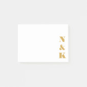 ミニマルモダンリストモノグラムイエローとホワイトカスタム ポストイット (正面)