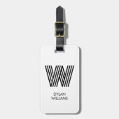 ミニマルモダンリストモノグラムイニシャルと名前 ラゲッジタグ (正面縦)