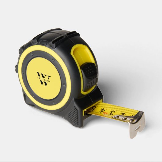 ミニマルモダンリストモノグラムイニシャルブラックイエロー メジャー (傾斜)