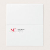 ミニマルモダンリストモノグラムイニシャルプレインレッドホワイト (外部フラット)