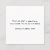 ミニマルモダンリストモノグラムウッドパネル スクエア名刺 (裏面)