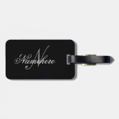 ミニマルモダンリストモノグラムエレガントパターン ラゲッジタグ (裏面横)