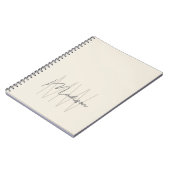 ミニマルモダンリストモノグラムクリーム ノートブック (左側)