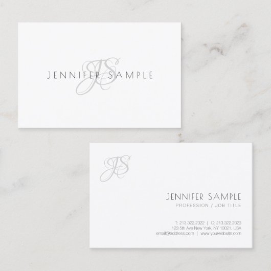 ミニマルモダンリストモノグラムシンプルプロフェッショナル 名刺 (正面/裏面)