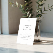 ミニマルモダンリストモノグラムスクリプトエレガントな結婚式 招待状