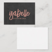 ミニマルモダンリストモノグラムテラコッタブラック ノートカード (正面/裏面)