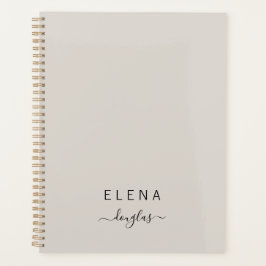 ミニマルモダンリストモノグラムニュートラルスクリプト プランナー手帳