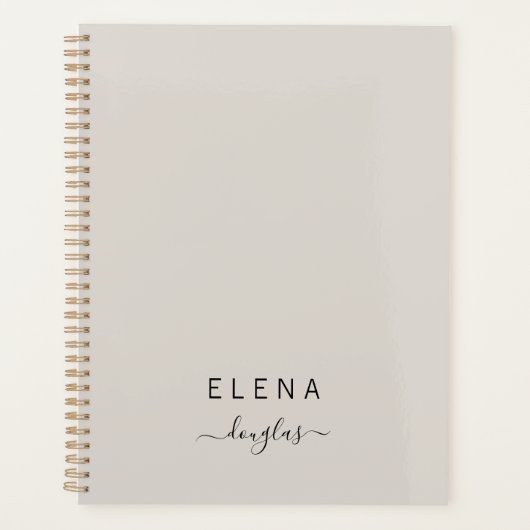 ミニマルモダンリストモノグラムニュートラルスクリプト プランナー手帳 (正面)